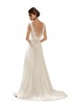 V-Neck Sweep Train Soft Chiffon & Lace Ivory Sleeveless Wedding Dress Victoria