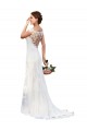Illusion Neck Chapel Train Lace White Sleeveless Sexy Wedding Dress Victoria