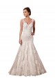 V-Neck Chapel Train Tulle & Lace Ivory Sleeveless Bridal Wedding Dress Victoria