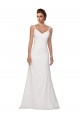 V-Neck Chapel Train Soft Chiffon Ivory Sleeveless Wedding Dress Victoria