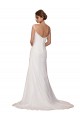 V-Neck Chapel Train Soft Chiffon Ivory Sleeveless Wedding Dress Victoria