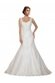 V-Neck Chapel Train Lace Ivory Cap Sleeves Wedding Dress Victoria
