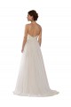 Illusion Neck Sweep Train Tulle Ivory Sleeveless Wedding Dress Victoria