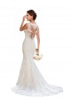 V-Neck Chapel Train Lace White Sleeveless Wedding Dress Victoria