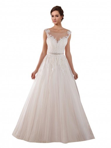 Sweetheart Chapel Train Tulle & Lace Ivory Ball Gown Sleeveless Wedding Dress Victoria