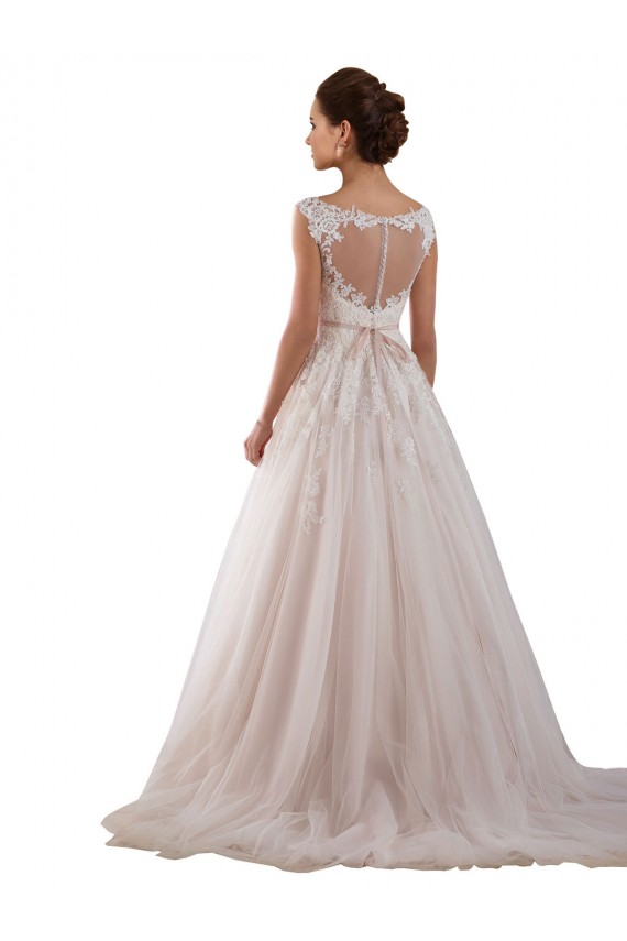 Sweetheart Chapel Train Tulle & Lace Ivory Ball Gown Sleeveless Wedding Dress Victoria