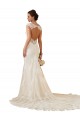 Sweetheart Chapel Train Lace Ivory Sleeveless Modern Wedding Dress Victoria