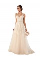 Sweetheart Chapel Train Tulle & Lace Ivory A-Line Sleeveless Wedding Dress Victoria