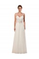 Sweetheart Chapel Train Soft Chiffon Ivory Sheath Sleeveless Wedding Dress Victoria