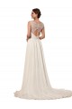 Sweetheart Chapel Train Soft Chiffon Ivory Sheath Sleeveless Wedding Dress Victoria