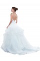 Sweetheart Chapel Train Tulle White Sleeveless Beach Wedding Dress Victoria