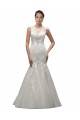 Illusion Neck Sweep Train Tulle & Lace Ivory Sleeveless Wedding Dress Victoria