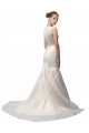 Illusion Neck Sweep Train Tulle & Lace Ivory Sleeveless Wedding Dress Victoria