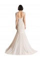 V-Neck Sweep Train Tulle Ivory & Champagne Sleeveless Wedding Dress Victoria