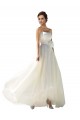Strapless Long Soft Chiffon Ivory Sleeveless Wedding Dress Victoria