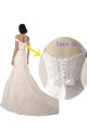 Off the Shoulder Chapel Train Lace White Sleeveless Beach Wedding Dress Victoria