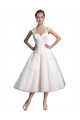 Sweetheart Tea Length Tulle & Lace Ivory Sleeveless Beach Wedding Dress Victoria