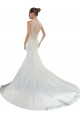 Sweetheart Chapel Train Satin Ivory Sleeveless Beach Wedding Gowns Victoria