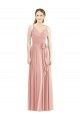 V-Neck Long Soft Chiffon Bliss Pink Sleeveless Formal Dress / Bridesmaid Dress Victoria