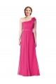 One Shoulder Long Soft Chiffon Azalea Sleeveless Bridesmaid Gown Victoria