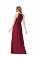 Halter Neck Long Chiffon Burgundy Sleeveless Evening Gowns / Bridesmaid Dresses Victoria