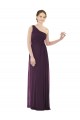One Shoulder Long Soft Chiffon Grape Sleeveless Evening Dress / Bridesmaid Dress Victoria