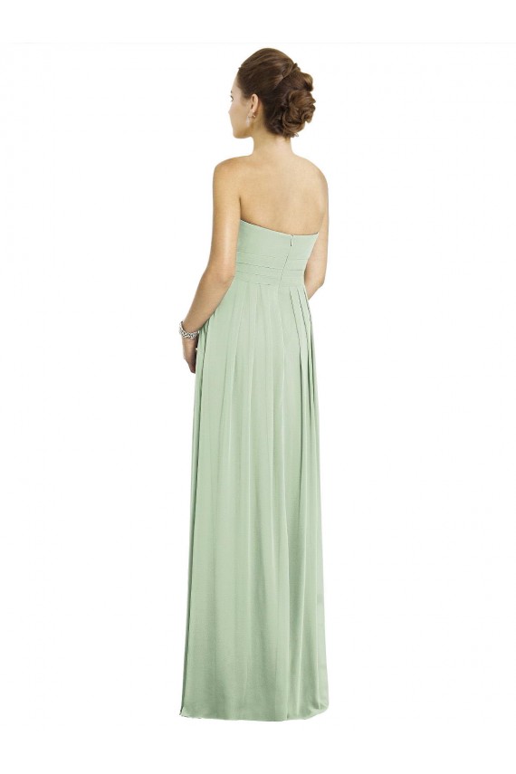 Sweetheart Long Soft Chiffon Sage Sleeveless Bridesmaid Dress Victoria