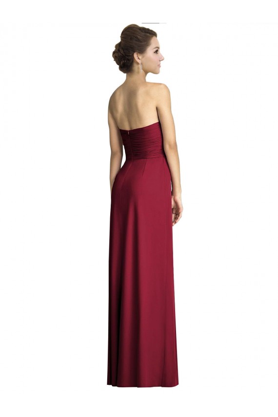 Sweetheart Long Soft Chiffon Burgundy A-Line Sleeveless Formal Dress / Bridesmaid Dress Victoria