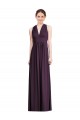 V-Neck Long Soft Chiffon Grape Sleeveless Bridesmaid Dress Victoria