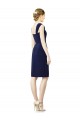 Sweetheart Knee Length Soft Chiffon Dark Navy Cap Sleeves Bridesmaid Dress Victoria