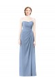 Strapless Long Chiffon Dusty Blue Sleeveless Formal Dresses / Bridesmaid Dresses Victoria