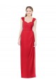 Sweetheart Long Soft Chiffon Red Cap Sleeves Formal Dress / Bridesmaid Dress Victoria