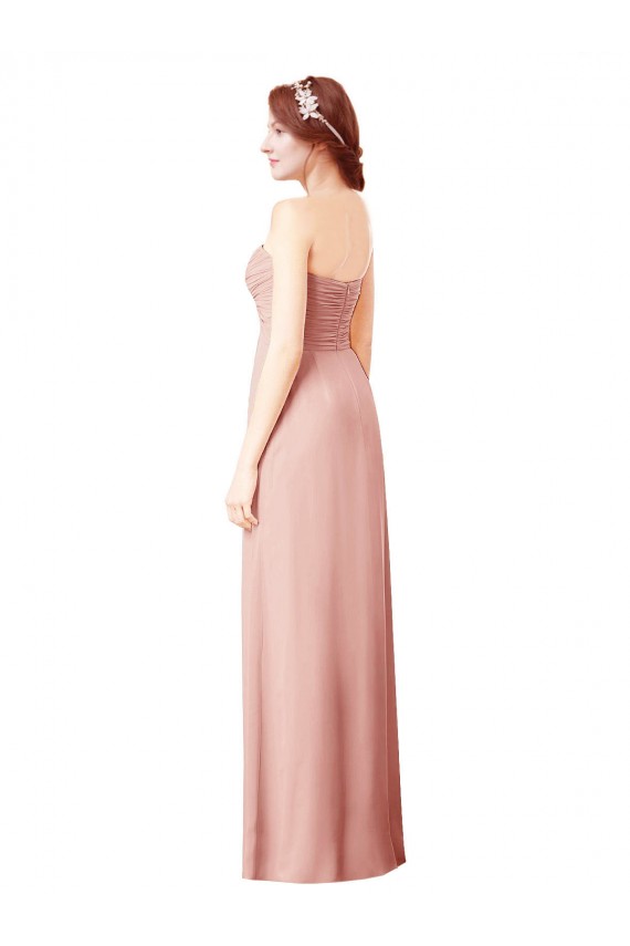 Sweetheart Long Soft Chiffon Bliss Pink Sleeveless Bridesmaid Dress Victoria