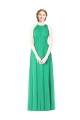 Halter Neck Long Soft Chiffon Emerald Green Sleeveless Bridesmaid Dress Victoria