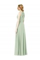 Halter Neck Long Soft Chiffon Emerald Green Sleeveless Bridesmaid Dress Victoria