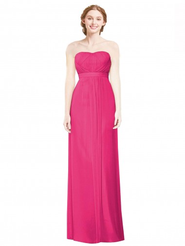 Strapless Long Soft Chiffon Azalea Sleeveless Bridesmaid Dress Victoria