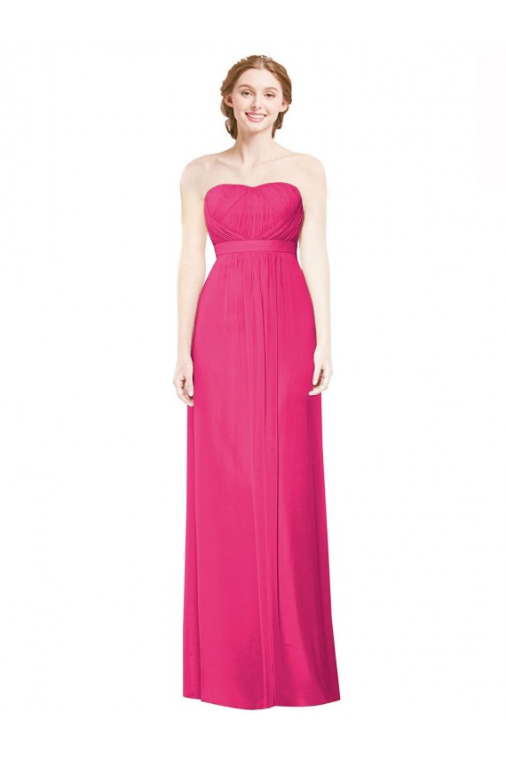 Strapless Long Soft Chiffon Azalea Sleeveless Bridesmaid Dress Victoria