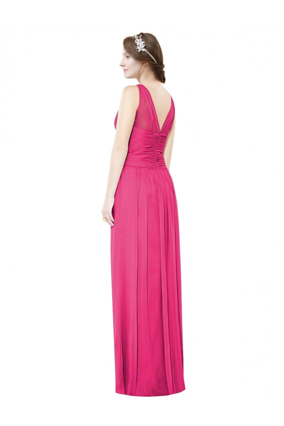 V-Neck Long Soft Chiffon Azalea Sleeveless Bridesmaid Dress Victoria
