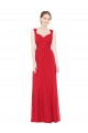Sweetheart Long Chiffon Red Sleeveless Bridesmaid Dress / Evening Dress Victoria