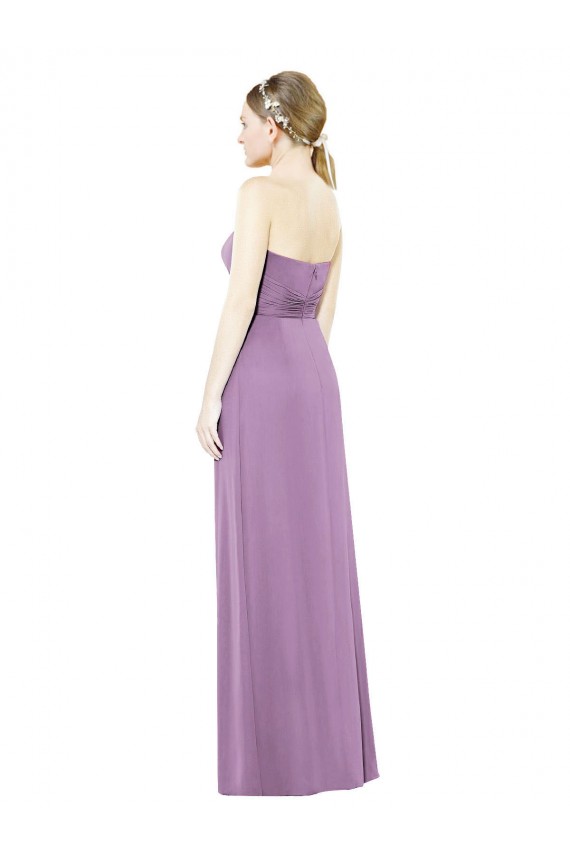 Sweetheart Long Soft Chiffon Dark Lavender Sleeveless Bridesmaid Dress Victoria
