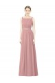 High Neck Long Soft Chiffon Dusty Pink Sleeveless Bridesmaid Dress Victoria