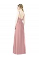 High Neck Long Soft Chiffon Dusty Pink Sleeveless Bridesmaid Dress Victoria