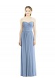 Strapless Long Chiffon Dusty Blue Sleeveless Bridesmaid Gowns Victoria