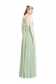 Halter Neck Long Chiffon Sage Sleeveless Bridesmaid Dress / Evening Dress Victoria