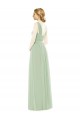 Spaghetti Straps Long Soft Chiffon Sage Sleeveless Bridal Party Dress Victoria