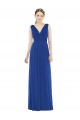 V-Neck Long Soft Chiffon Royal Blue Sleeveless Bridesmaid Gowns Victoria