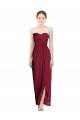 Sweetheart Long Soft Chiffon Burgundy Sheath Sleeveless Bridesmaid Dress Victoria