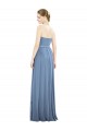 Strapless Long Soft Chiffon Dusty Blue A-Line Sleeveless Bridesmaid Dress Victoria