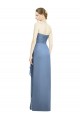 Strapless Long Soft Chiffon Dusty Blue Sleeveless Bridesmaid Dress Victoria