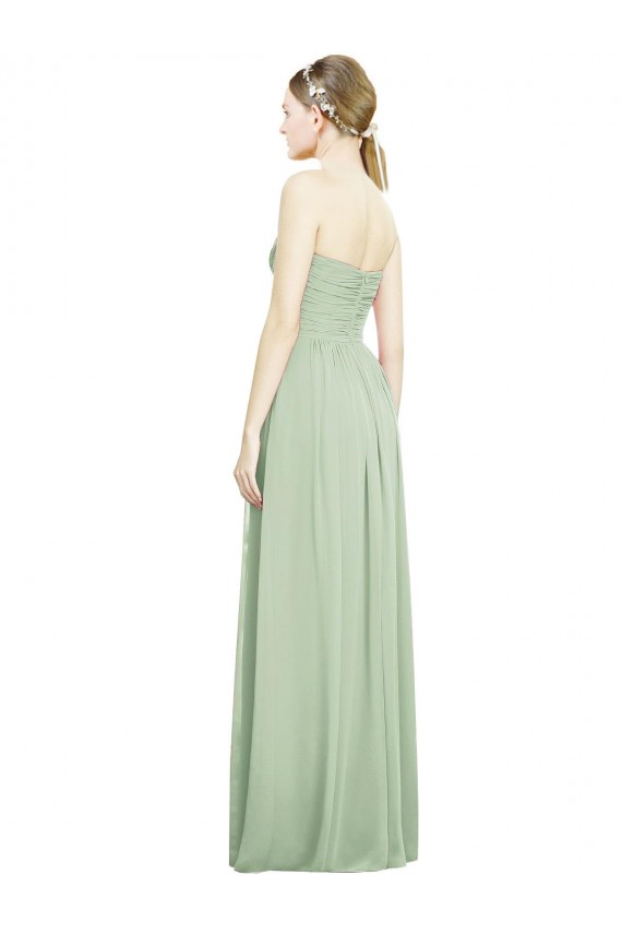 Strapless Long Soft Chiffon Sage Sleeveless Bridesmaid Dress Victoria